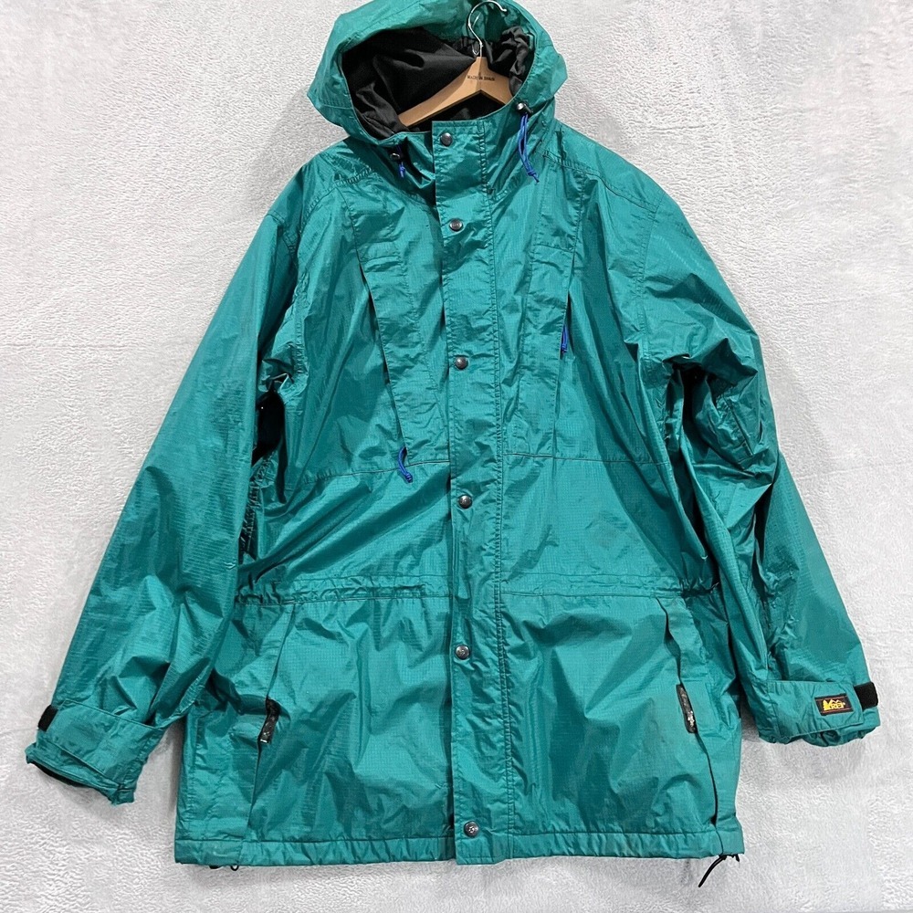 VTG REI Gore-Tex Jacket Men's XL Mountain Parka Green Skiing‎ Snowboard